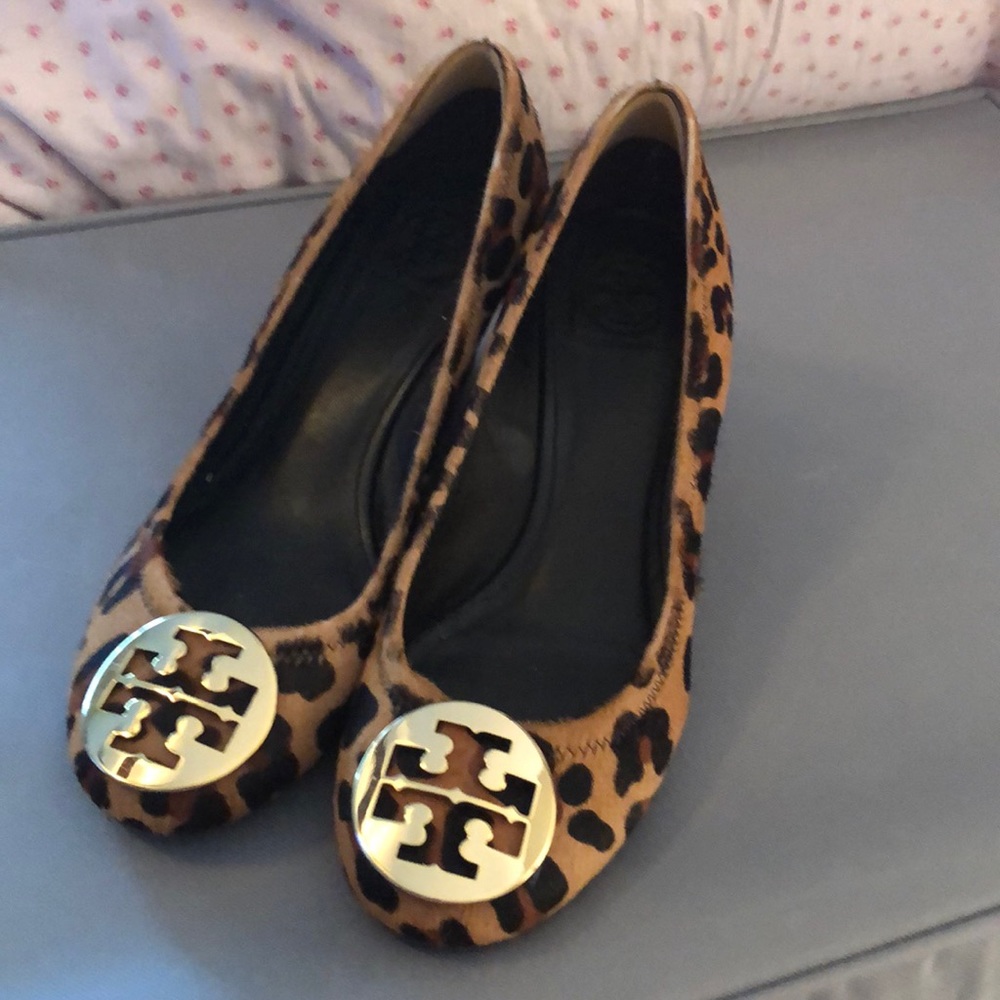 Tory Burch Leopard wedge shoes